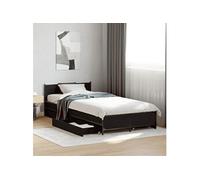 Vidaxl Cadre De Lit Avec Tiroirs Noir 90x200 Cm Bois D'ingénierie Marron