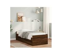 Vidaxl Cadre De Lit Avec Tiroirs Chêne Marron 90x200 Cm Marron