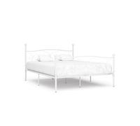 Bedframe met lattenbodem metaal wit 200x200 cm284453