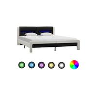 Bedframe met LED kunstleer wit en zwart 180x200 cm 286732