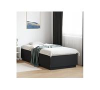 Vidaxl Cadre De Lit Avec Lumières Led Noir 100x200cm Bois D'ingénierie Marron