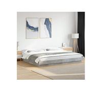 Vidaxl Cadre De Lit Avec Lumières Led Gris Béton 200x200 Cm Gris