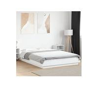 Bedframe met LED-verlichting bewerkt hout wit 120x200 cm3281105