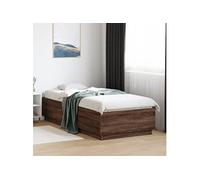Vidaxl Cadre De Lit Avec Lumières Led Chêne Marron 90x200 Cm Marron