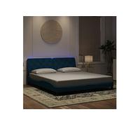 vidaXL Bedframe met LED-verlichting fluweel blauw 180x200 cm3213871 Bleu G