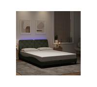 Vidaxl Cadre De Lit Avec Lumières Led Gris Clair 140x200 Cm Gris
