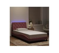 vidaXL Bedframe met LED-verlichting fluweel roze 100x200 cm3213842 Rose G