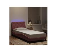 Cadre de Lit avec LED sans Matelas Double Noir 140x190 cm Velours vidaXL