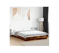 Bedframe met LED-verlichting gerookt eikenkleurig 120x200 cm3281109