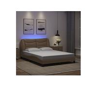 Bedframe met LED-verlichting kunstleer cappuccino 140x200 cm3213938