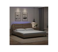 Bedframe met LED-verlichting kunstleer cappuccino 180x200 cm3213952