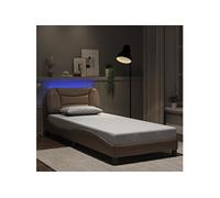 Bedframe met LED-verlichting kunstleer cappuccino 90x190 cm3213903