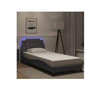 Cadre de Lit avec Lumières LED Lit Rembourré Adulte Chambre Similicuir vidaXL