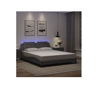 vidaXL Cadre de lit avec LED sans matelas Zadar gris 160x200 cm 3214120