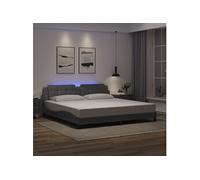 Bedframe met LED-verlichting kunstleer grijs 200x200 cm3214134