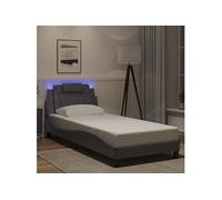 Bedframe met LED-verlichting kunstleer grijs 80x200 cm3213983