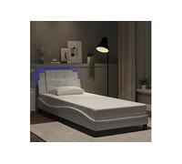Cadre de Lit avec Lumières LED Lit Rembourré Adulte Chambre Similicuir vidaXL