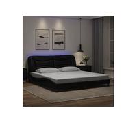 Vidaxl Cadre De Lit Avec Lumières Led Noir 180x200 Cm Similicuir Noir