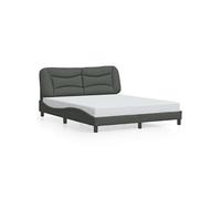 Vidaxl Cadre De Lit Avec Lumières Led Gris Foncé 160x200 Cm Tissu Gris
