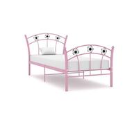 vidaXL Cadre de lit sans matelas rose métal 90x200 cm 324747