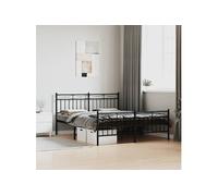 vidaXL Cadre de lit métal avec tête de lit-pied de lit noir 160x200 cm 373712