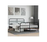 Vidaxl Cadre De Lit Métal Avec Tête De Lit/Pied De Lit Noir 180x200 Cm Noir