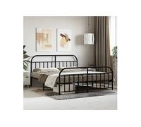 vidaXL Cadre de lit métal sans matelas avec pied de lit noir 180x200cm 353657