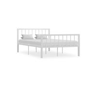 vidaXL Cadre de lit 284564 – Métal blanc 120 x 200 cm, sommier à lattes