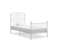 Vidaxl Cadre De Lit Blanc Métal 90x200 Cm Blanc