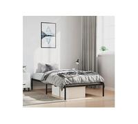 vidaXL Cadre de lit en métal 100 x 190 cm sans matelas – noir