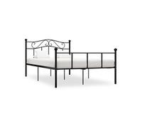 Vidaxl Cadre De Lit Noir Métal 120 X 200 Cm Noir