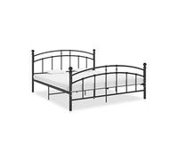 vidaXL Cadre de lit métal avec tête de lit noir 160x200 cm 324979