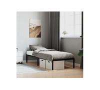 Bedframe metaal zwart 75 x 190 cm373645