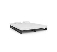 vidaXL Cadre de lit de palette 285253 bois massif gris 180x200 cm sans matelas