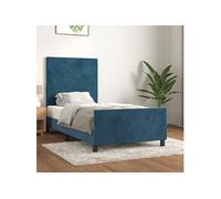 Vidaxl Cadre De Lit Sans Matelas Bleu Foncé 100x200 Cm Velours Bleu