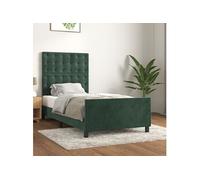 vidaXL Cadre de lit avec tête de lit Vert foncé 100x200 cm Velours