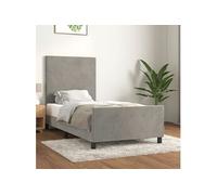 Cadre de Lit avec Tête de Lit Gris Clair 140x200 cm Rembourré Double vidaXL