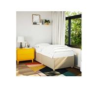 vidaXL Cadre de lit Crème 100 x 200 cm Tissu
