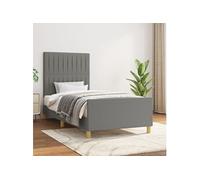 vidaXL Bedframe zonder matras 100x200 cm stof donkergrijs3125196 Gris G