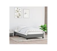 Bedframe zonder matras 100x200 cm stof donkergrijs346697
