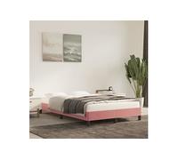 vidaXL Cadre de lit rembourré velours – Lit double moderne – Sommier à lattes – Rose 120x190 cm