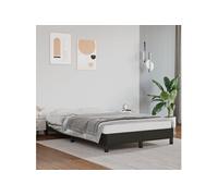 Cadre de Lit, Lit Rembourré avec Pieds, Sommier à Lattes, Lit Double, Lit Adulte de Chambre à Coucher Intérieur, Moderne, Noir 120x190 cm Similicuir