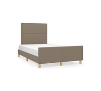 Vidaxl Cadre De Lit Avec Tête De Lit Taupe 120x190 Cm Tissu