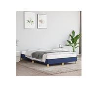 346808 vidaXL Cadre de lit Bleu 120 x 200 cm Tissu