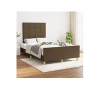 Bedframe zonder matras 120x200 cm stof donkerbruin3125044