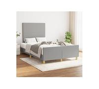 vidaXL Bedframe zonder matras 120x200 cm stof lichtgrijs3124879 Gris G