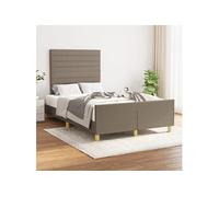 vidaXL Cadre de lit avec tête de lit Taupe 120x200 cm Tissu