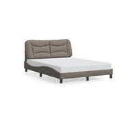 Vidaxl Cadre De Lit Avec Tête De Lit Taupe 120x200 Cm Tissu Gris