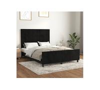 Cadre de Lit avec Tête de Lit Gris Foncé 140x190 cm Velours Double vidaXL