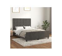 Vidaxl Cadre De Lit Sans Matelas Gris Foncé 140x200 Cm Velours Gris